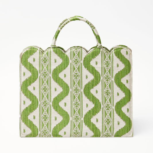 Mrs. Alice Tote Bag (Green Ikat)