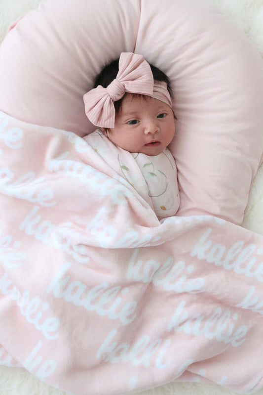 Personalized Color Blanket | Baby Pink