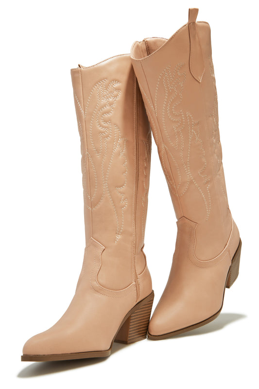 Miller Cowgirl Boots - Nude
