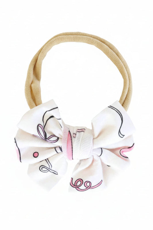 Party Time Knit Bow Headband | Pink