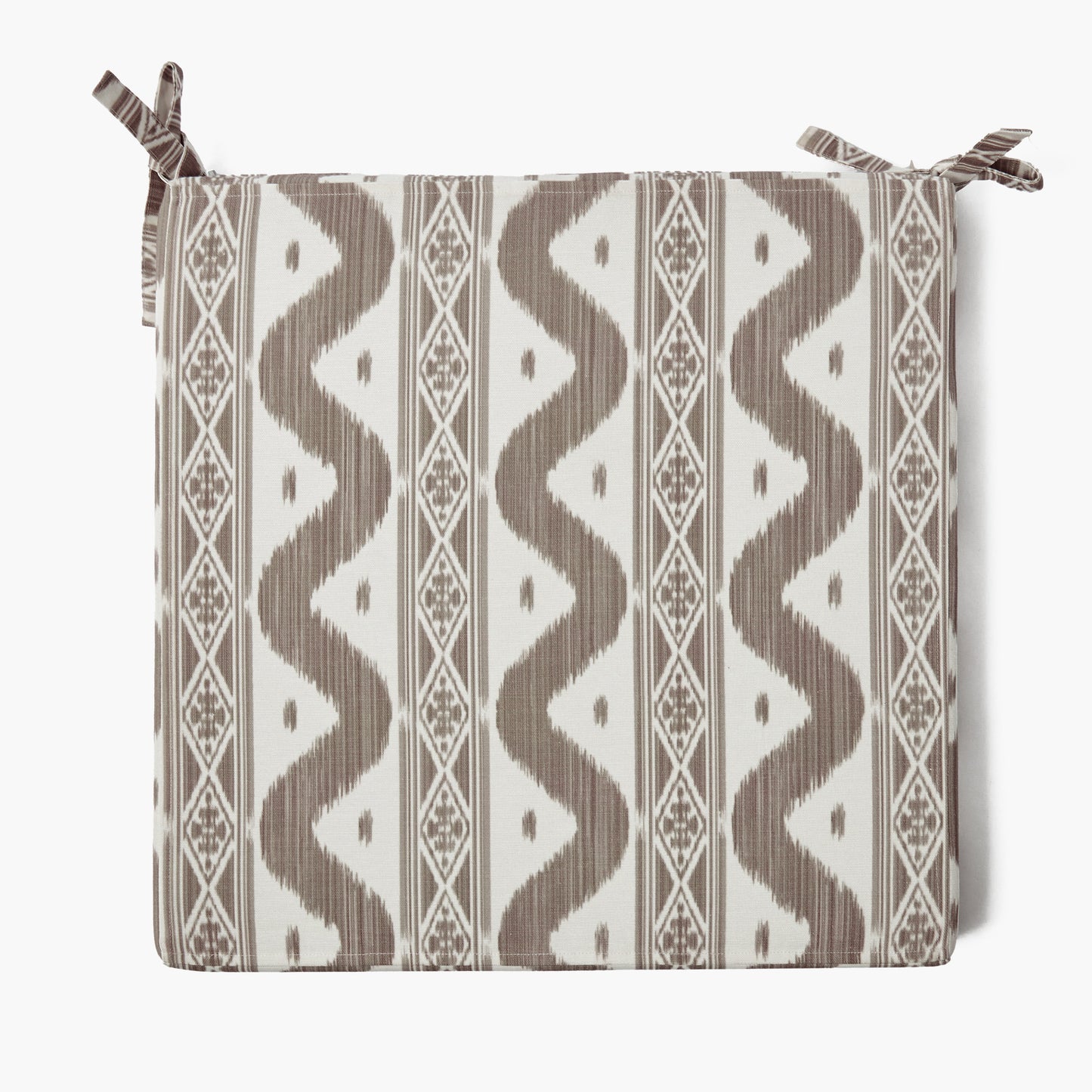 Putty Ikat Seat Pad Cushion