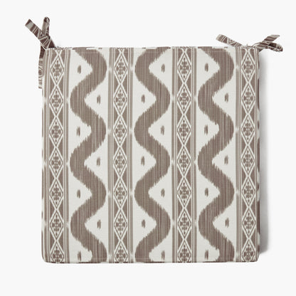 Putty Ikat Seat Pad Cushion