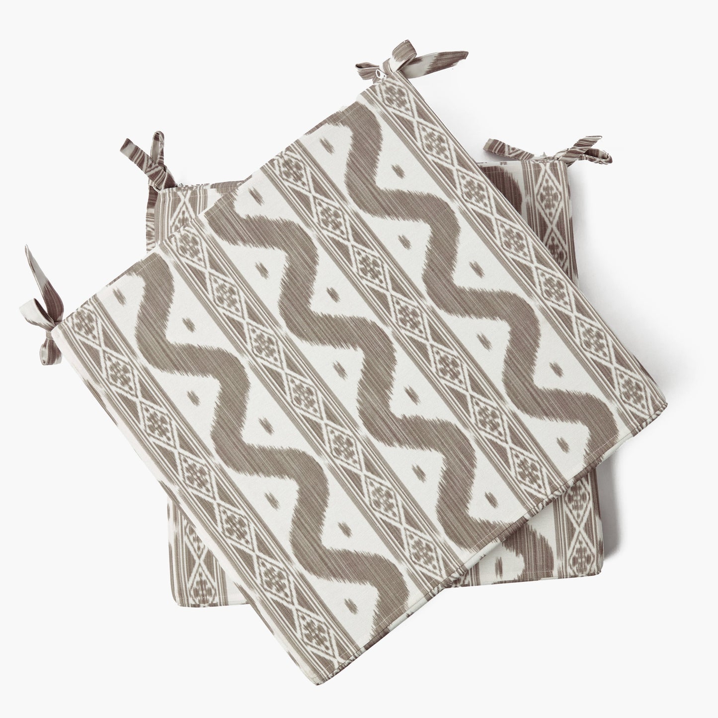 Putty Ikat Seat Pad Cushion