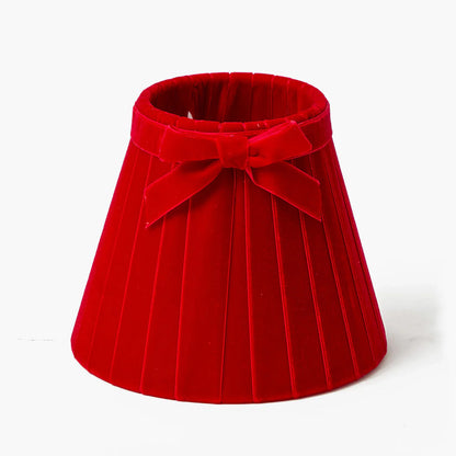 Square Rechargeable Lamp with Red Velvet Bow Shade (18cm)