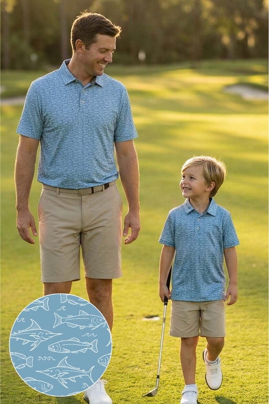 Daddy & Me Matching Short Sleeve Polos | Reel Legends