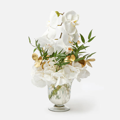 Scalloped Engraved Glass Vase