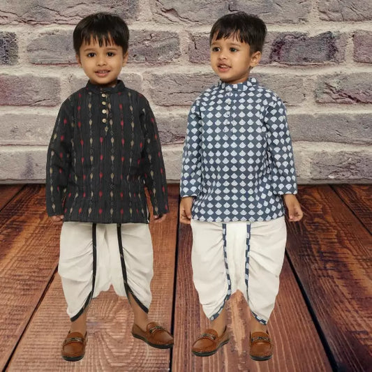 Baby Boys Festive & Party Dhoti & Kurta Set  (Multicolor Pack of 2)