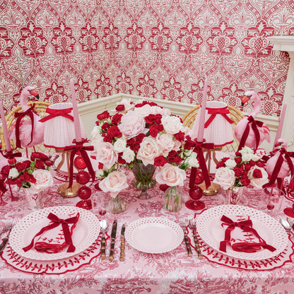 Pink & Red Bow Laurel Placemats & Napkins (Set of 4)
