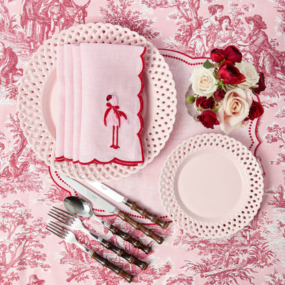 Pink Basketweave Starter Plate