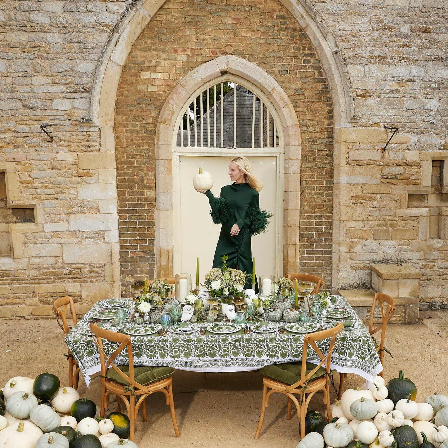 Olive Pheasant Tablecloth