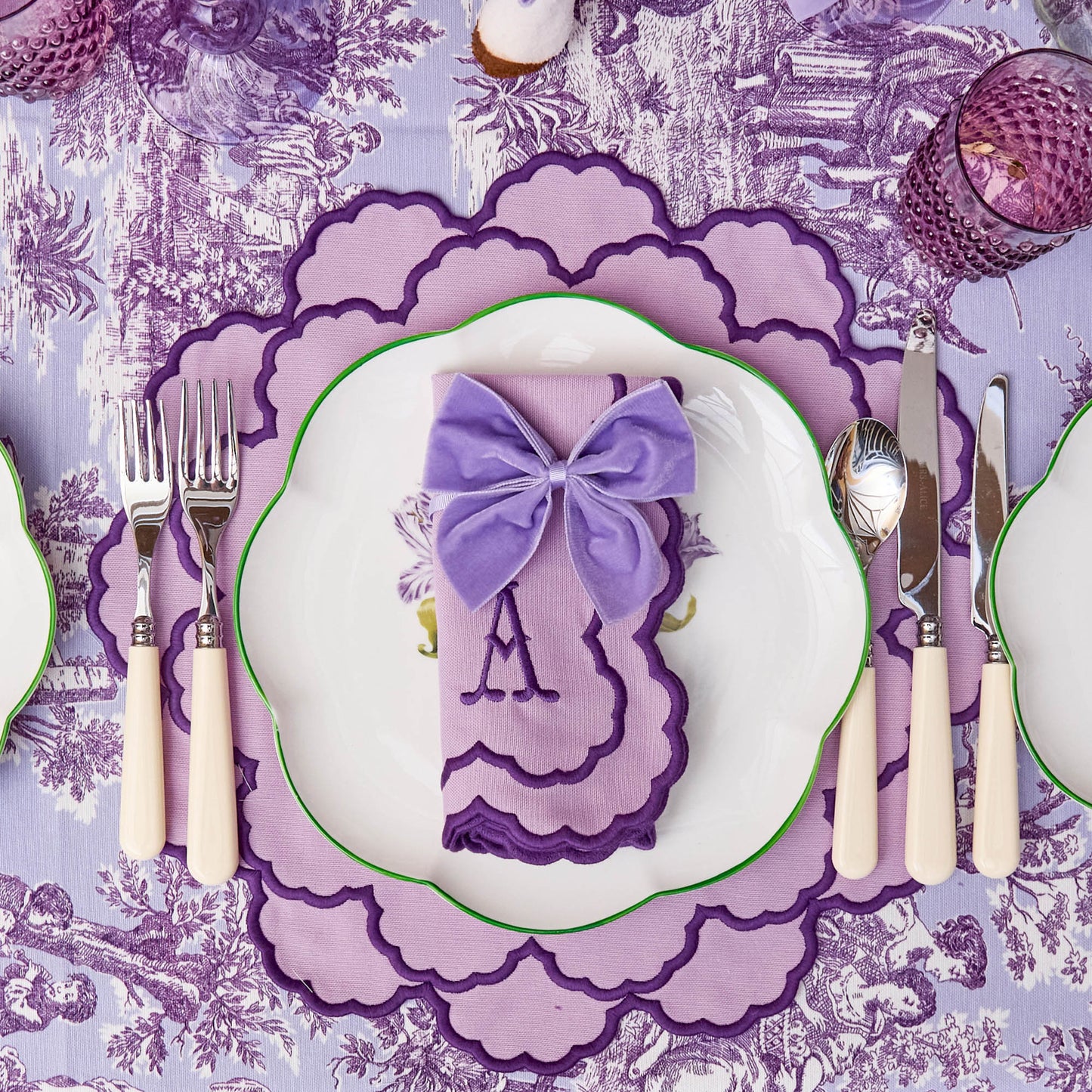 Lilac Velvet Napkin Bows (Set of 4)