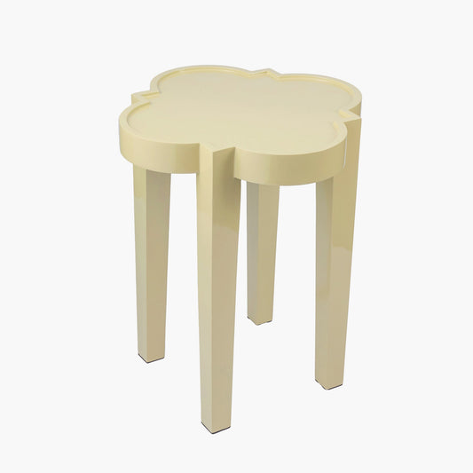 Putty Lacquer Quatrefoil Side Table