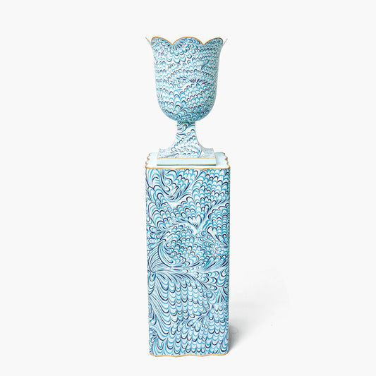 Blue Marble Urn & Pedestal