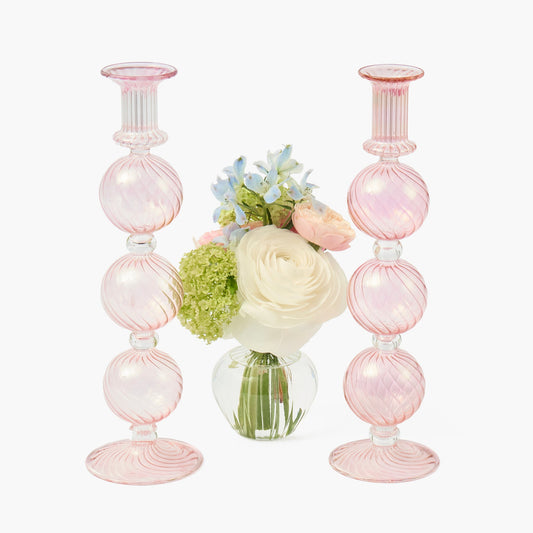 Peony Camille Candle Holders (Pair)