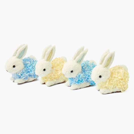 Yellow & Blue Floral Bunnies (Set of 4)
