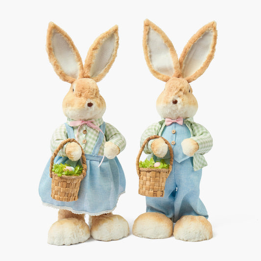 Large Mr. & Mrs. Rabbit in Blue (Pair)