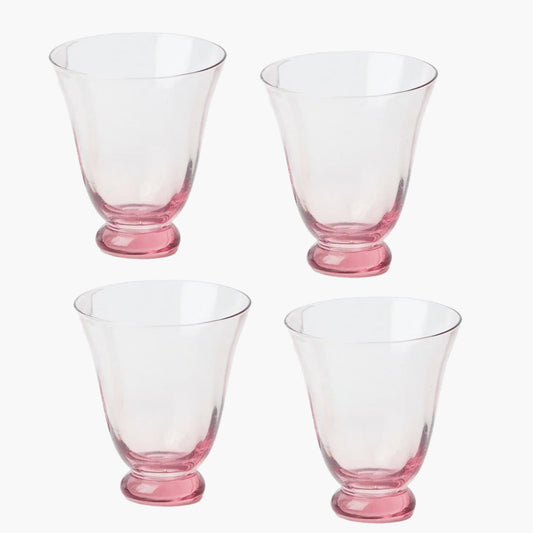 Pink Tulip Water Glasses (Set of 4)