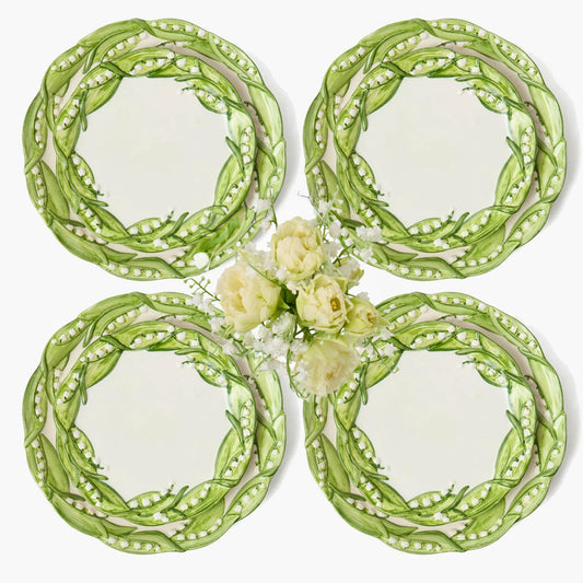Lily of the Valley Dinner & Starter Plates (Set of 4)