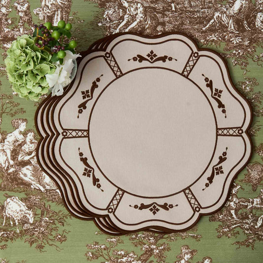 Taupe & Chocolate Doris Placemats (Set of 4)