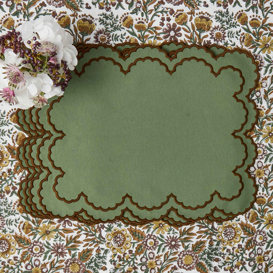 Green & Brown Charlotte Placemats (Set of 4)