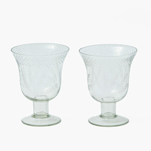 Astrid Engraved Glass Vase (Pair)