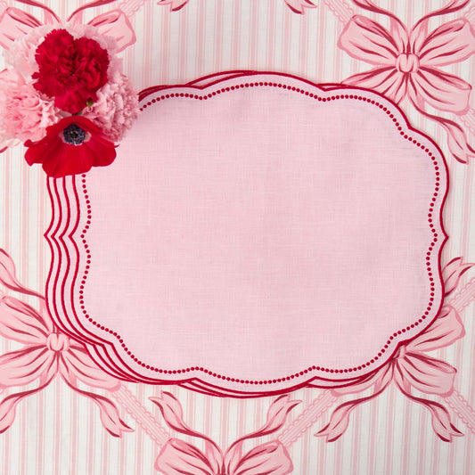 Pink & Red Eloise Linen Placemats (Set of 4)