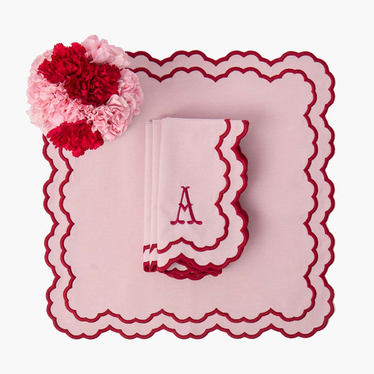 Pink & Red Lily Napkins (Set of 4)