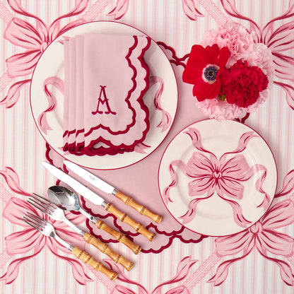 Pink & Red Lily Napkins (Set of 4)