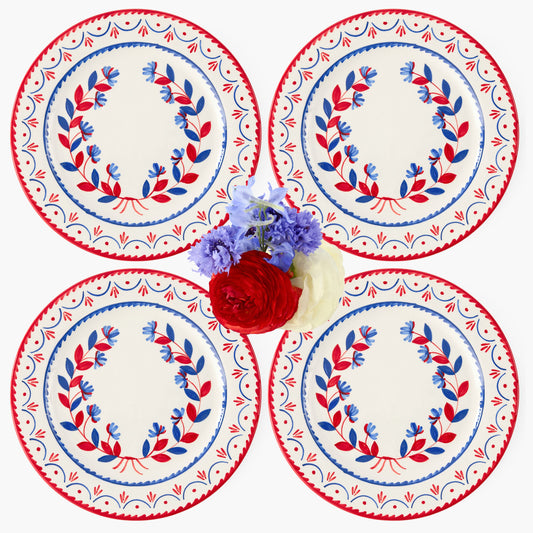 Blue & Red Josephine Dinner Plate (Set of 4)