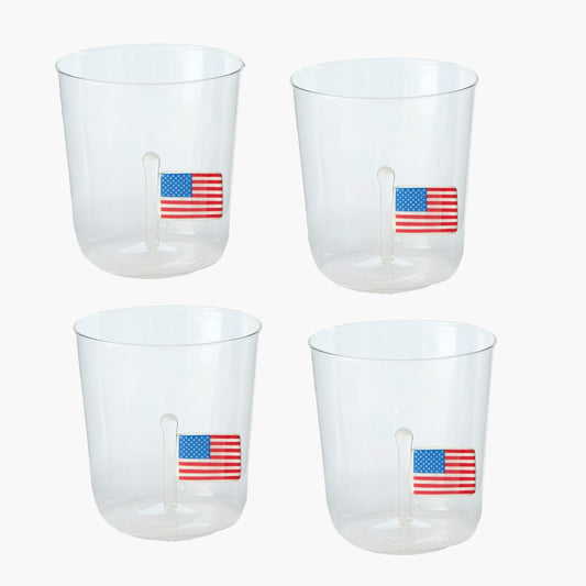 USA Flag Glasses (Set of 4)