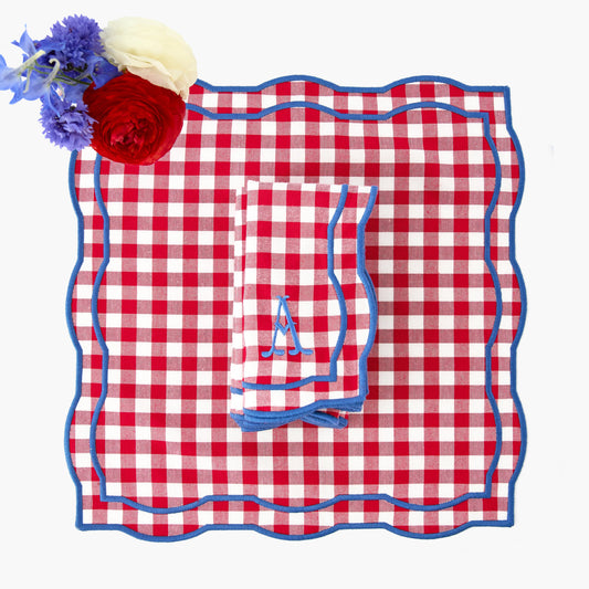 Red Gingham Felix Napkins (Set of 4)