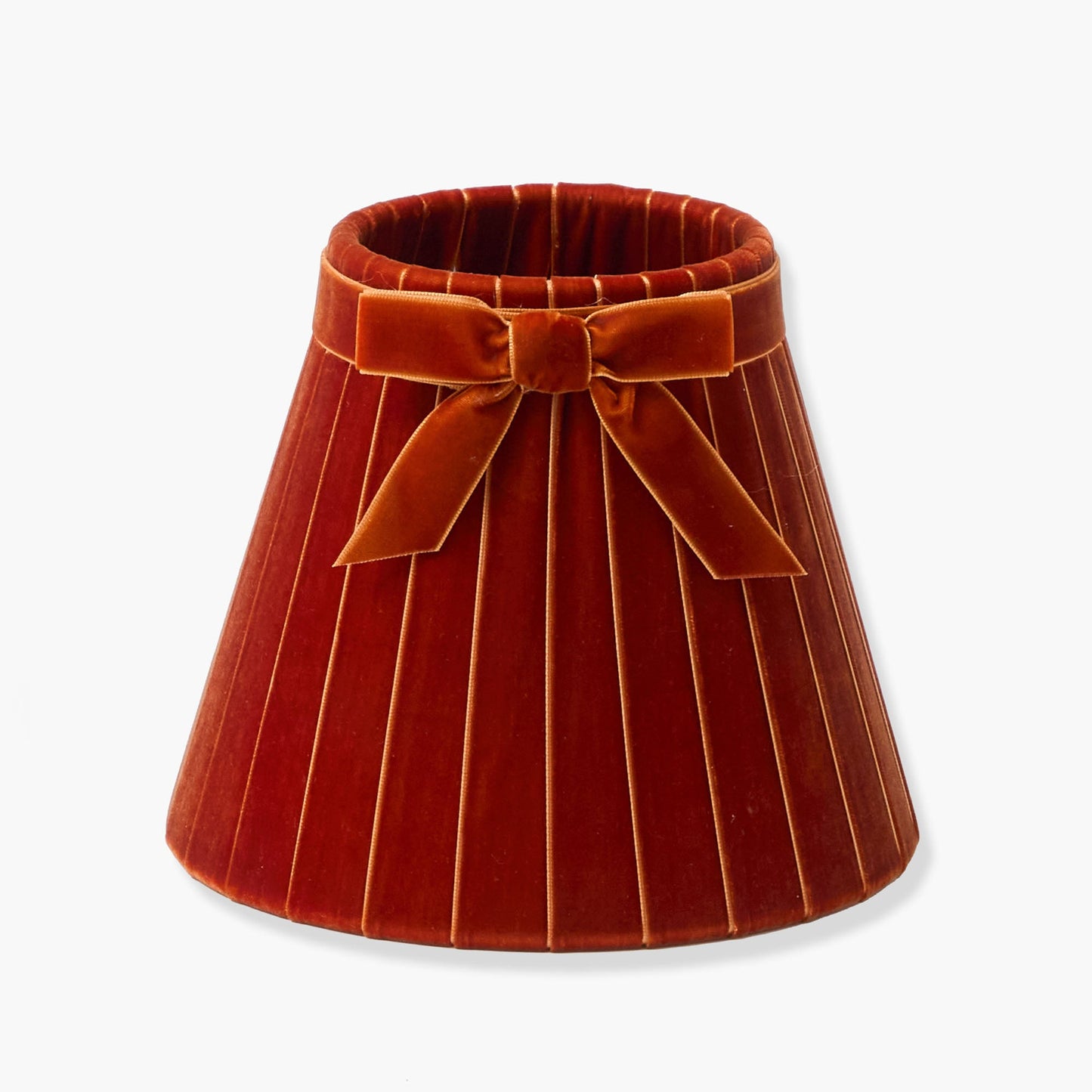 Burnt Orange Velvet Bow Lampshade (18cm)