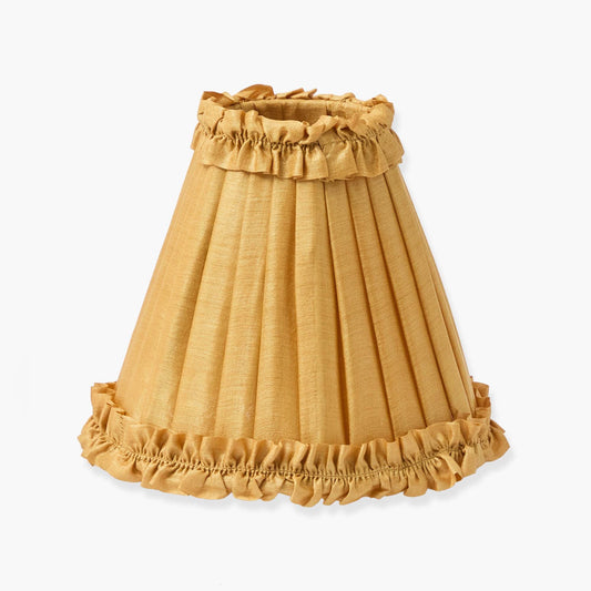 Caramel Frilled Silk Lampshade (18cm)