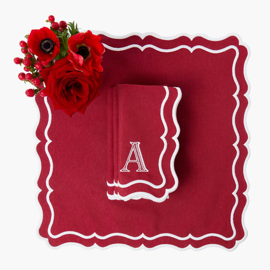 Berry Red Katherine Napkins (Set of 4)