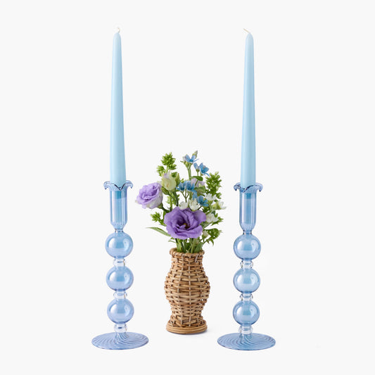 Blue Eden Candle Holders (Pair)
