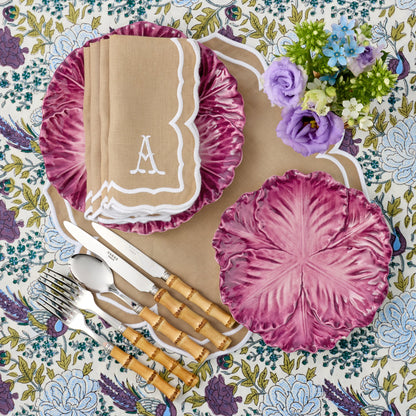 Aubergine Serena Cabbage Starter Plates (Set of 4)