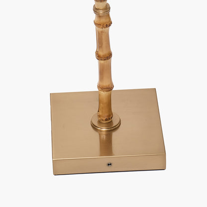 Bamboo Rechargeable Floor Lamp with Chocolate Lotus Shade (40cm)
