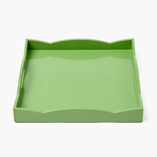 Small Green Lacquer Wave Tray