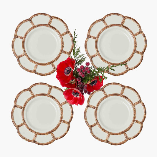 Petal Burnt Bamboo Starter Plate (Set of 4)