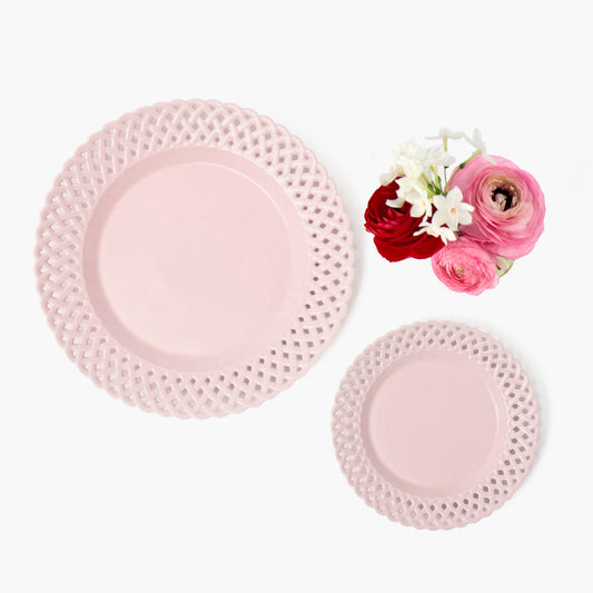 Pink Basketweave Starter Plate